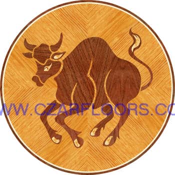 Flooring inlay: Taurus Wood Medallion